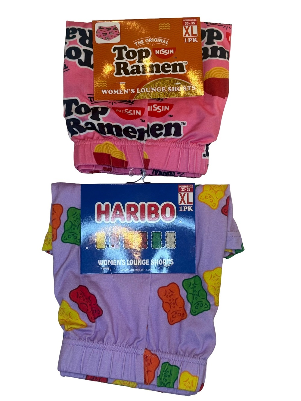 Nissin Top Ramen & Haribo Gummy Bear Women’s Lounge Shorts Bundle XL NWT